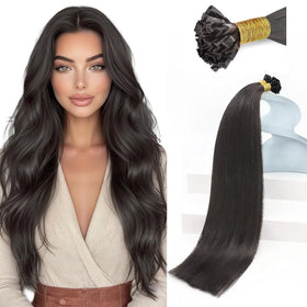 Sunny Hair K Tip Hair Extensions Mocha Brown front view