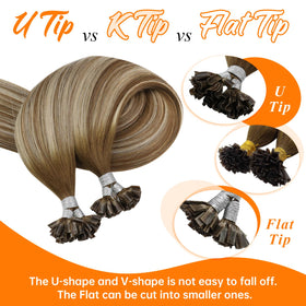 Sunny Hair K Tip Hair Extensions showing natural blend with hair