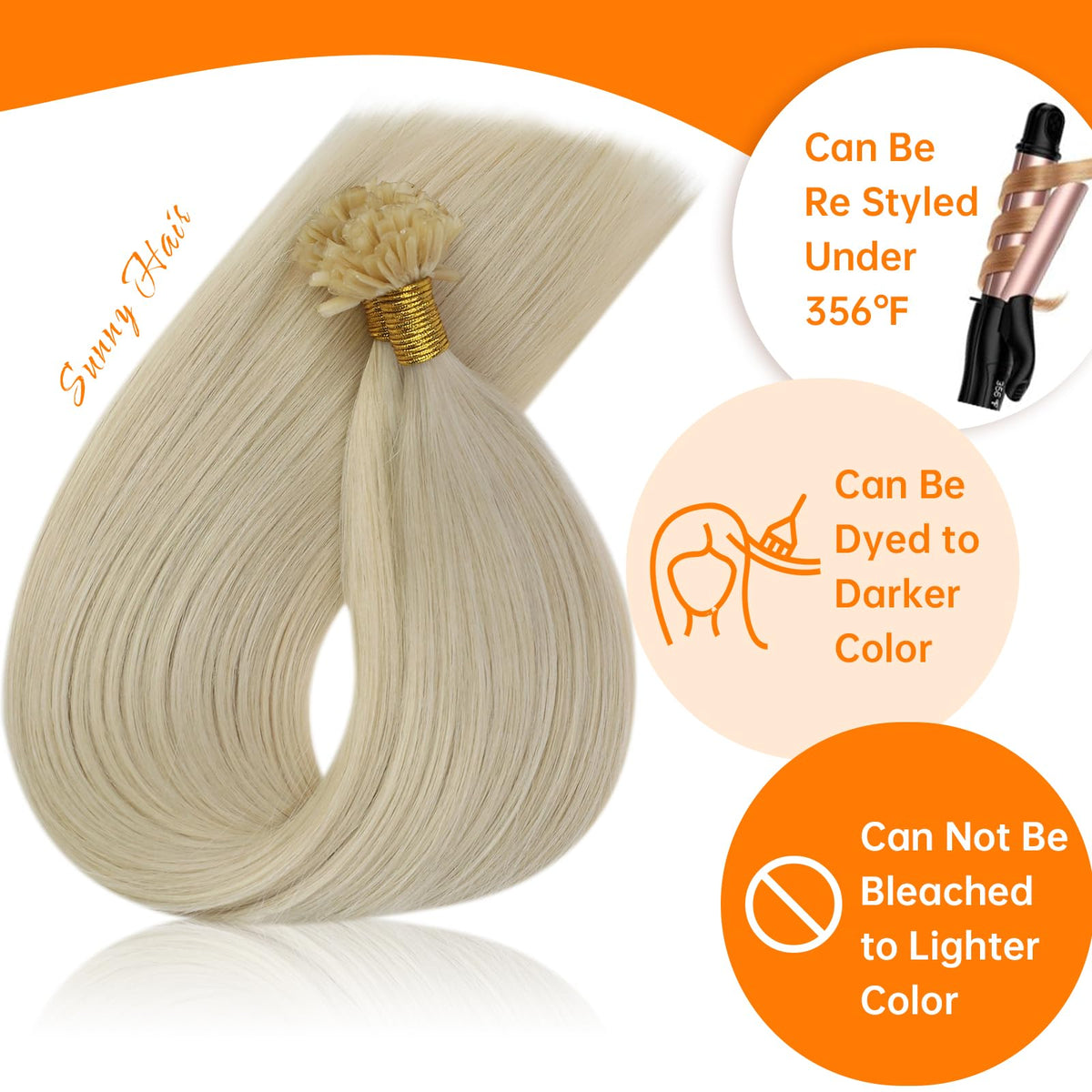 Sunny Hair K Tip Hair Extensions styled in a ponytail