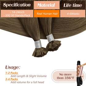 Sunny Hair K Tip Human Hair Extensions displayed in packaging