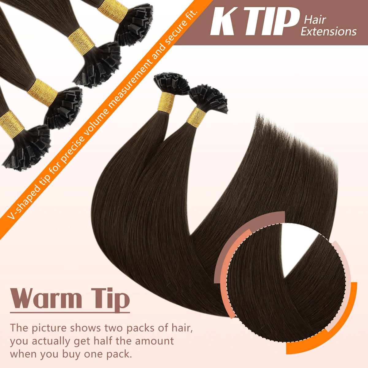 Sunny Hair Ktip extensions showing keratin bond detail