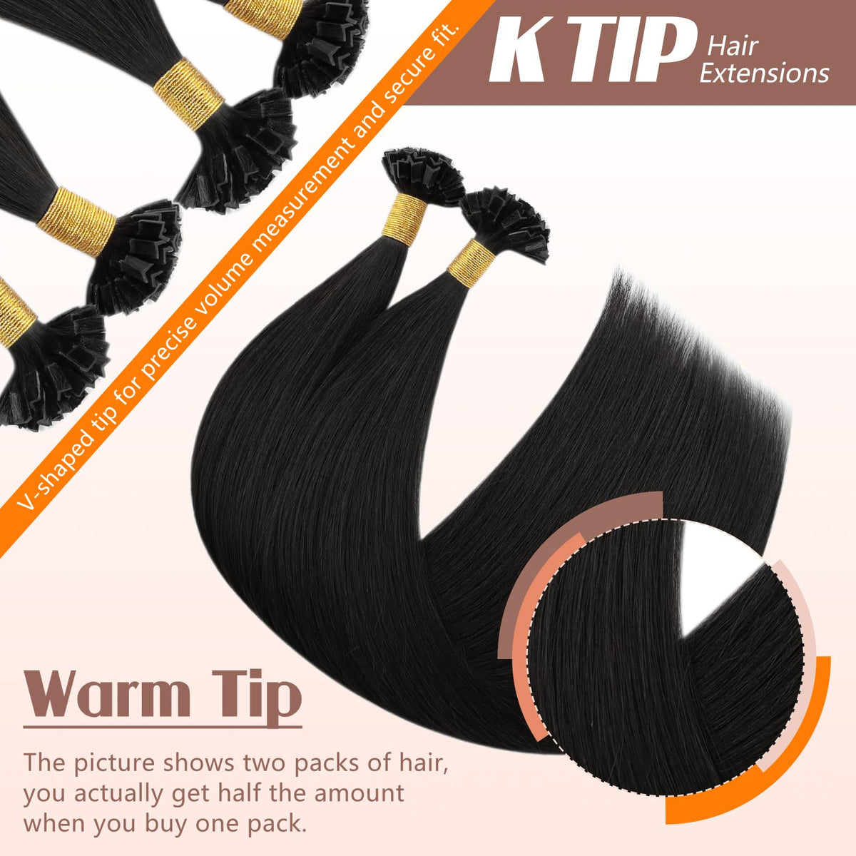 Sunny Hair Ktip Hair Extensions packaging details