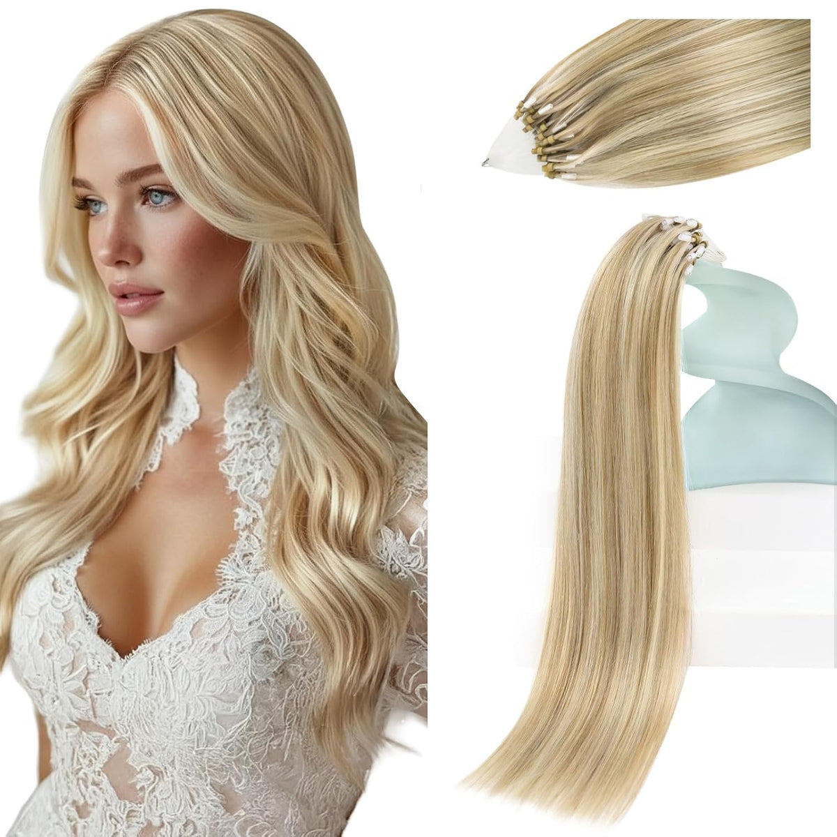 Sunny Hair Micro Bead Hair Extensions 14 Inch front view