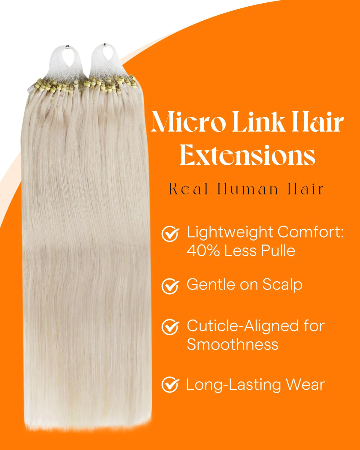 Sunny Hair Micro Link Extensions styled in loose curls