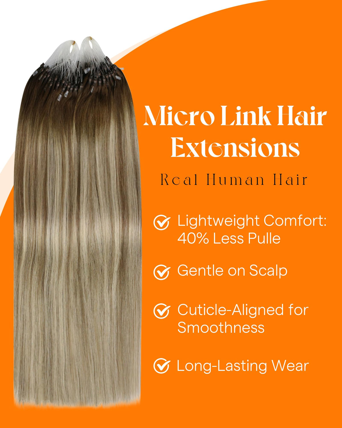 Sunny Hair Micro Link Hair Extensions 14 Inch displayed in various shades