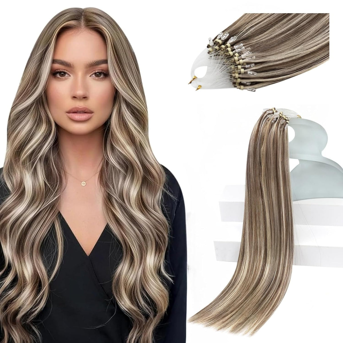 Sunny Hair Micro Link Hair Extensions 14 inch front view