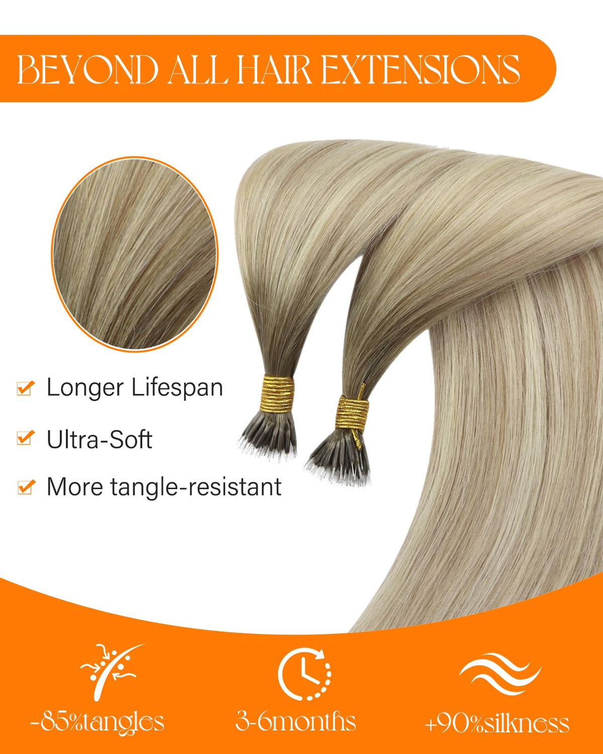 Sunny Hair Nano Bead Extensions displayed with packaging