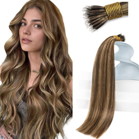 Sunny Hair Nano Bead Hair Extensions 16 Inch front view