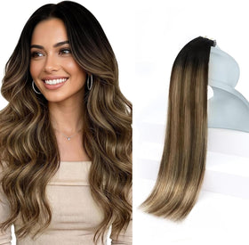 Sunny Hair Ombre Tape in Human Hair Extensions 20in front view