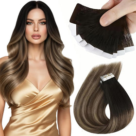 Sunny Hair Tape in Extensions 20 Inch Black front view