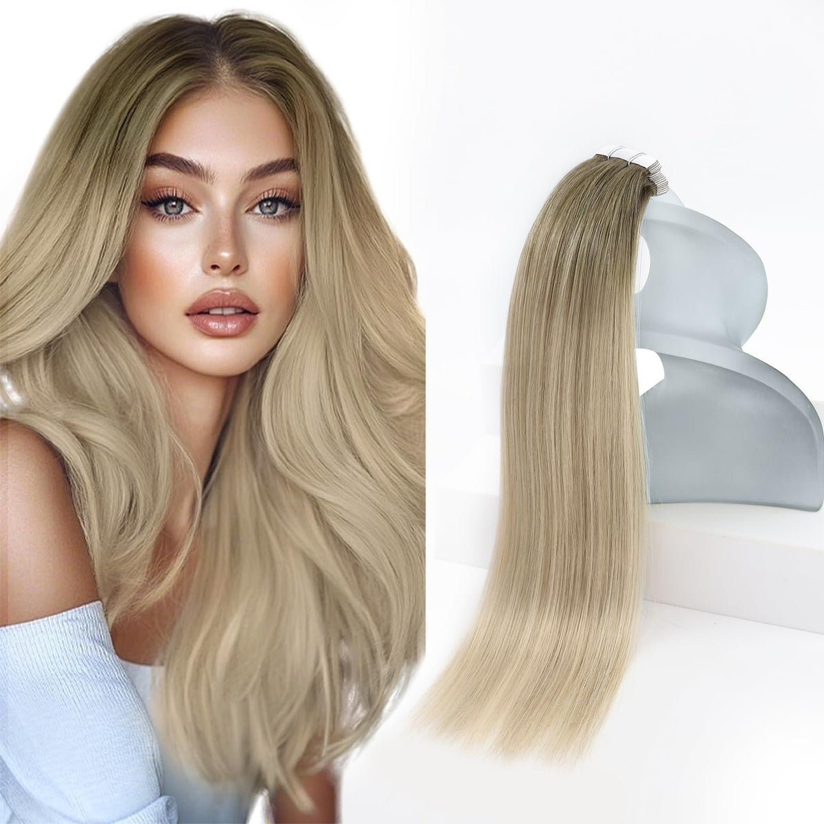 Sunny Hair Tape in Extensions 20Pcs Balayage front view