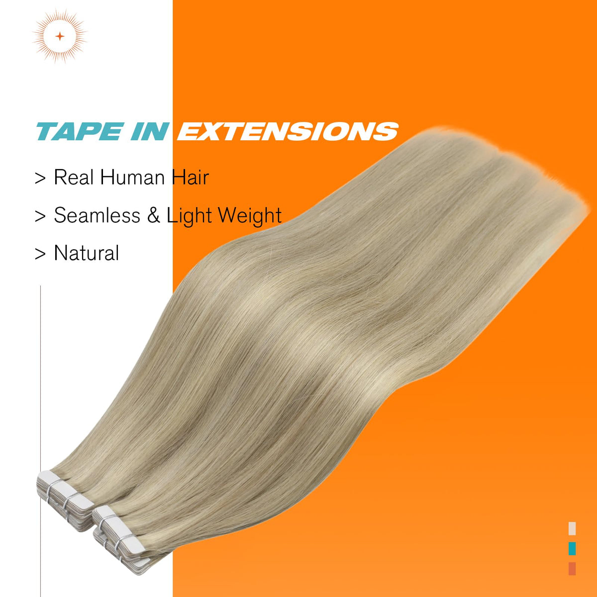 Sunny Hair Tape in Extensions 24 Inch Highlight Blonde packaging