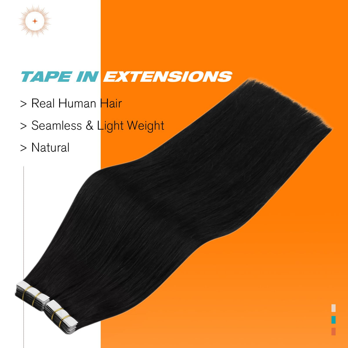 Sunny Hair Tape in Extensions 24 Inch Jet Black packaging
