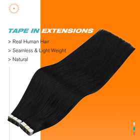 Sunny Hair Tape in Extensions 26 Inch Natural Black packaging