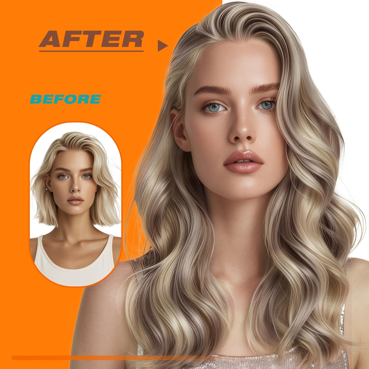 Sunny Hair Tape in Extensions Balayage 20Pcs on a light background