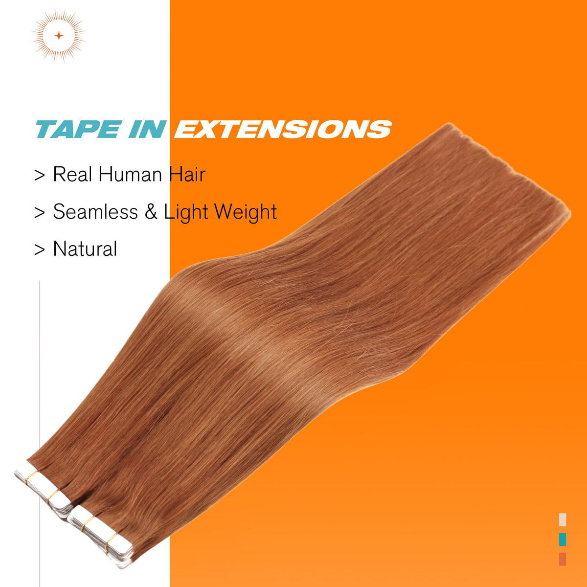 Sunny Hair Tape in Extensions Copper packaging