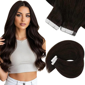 Sunny Hair Tape in Extensions Dark Brown 100g front view