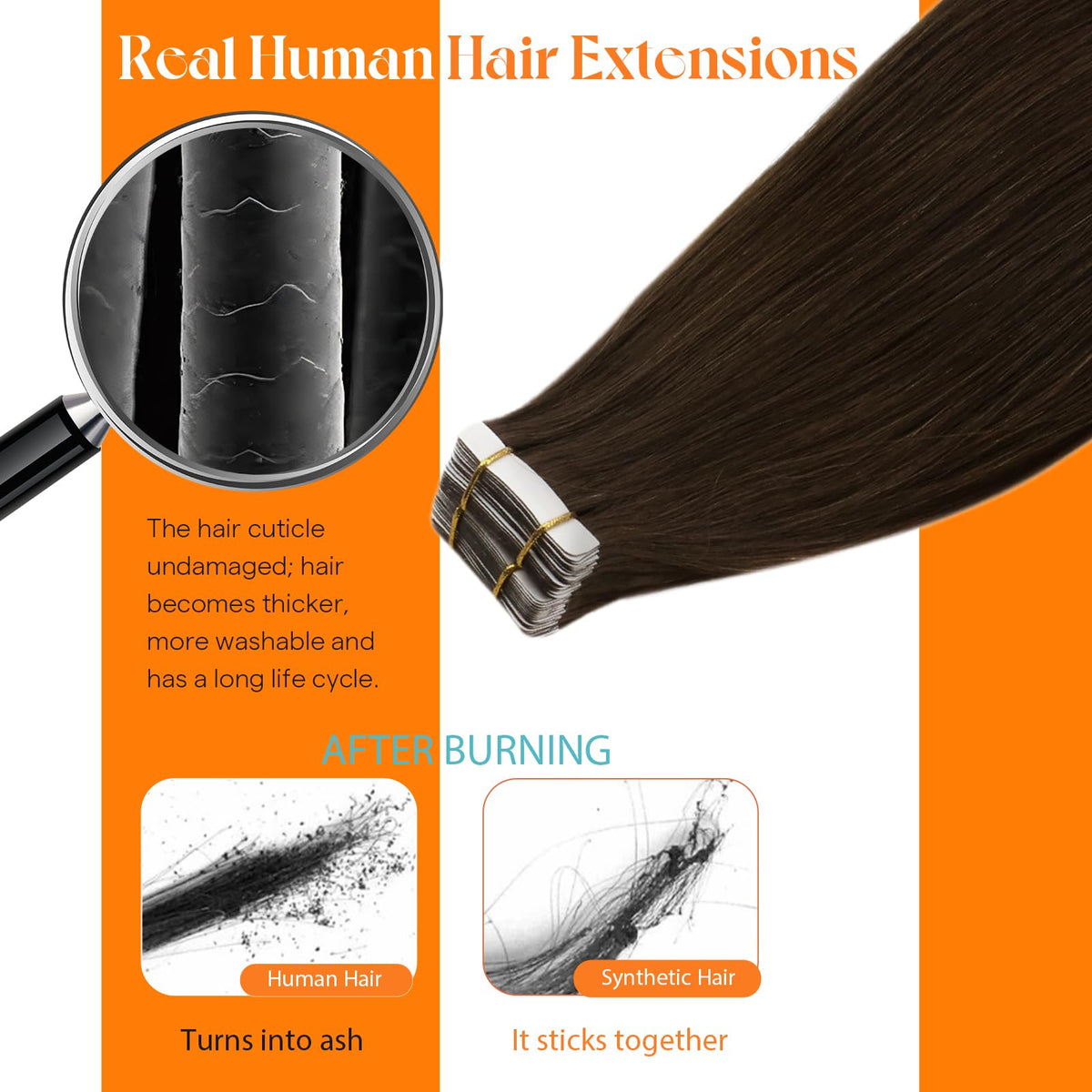 Sunny Hair Tape in Extensions demonstrating adhesive