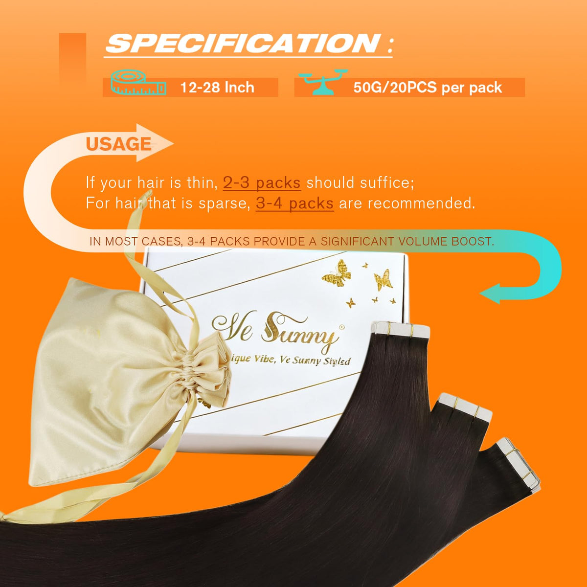 Sunny Hair Tape in Extensions displayed on a white background