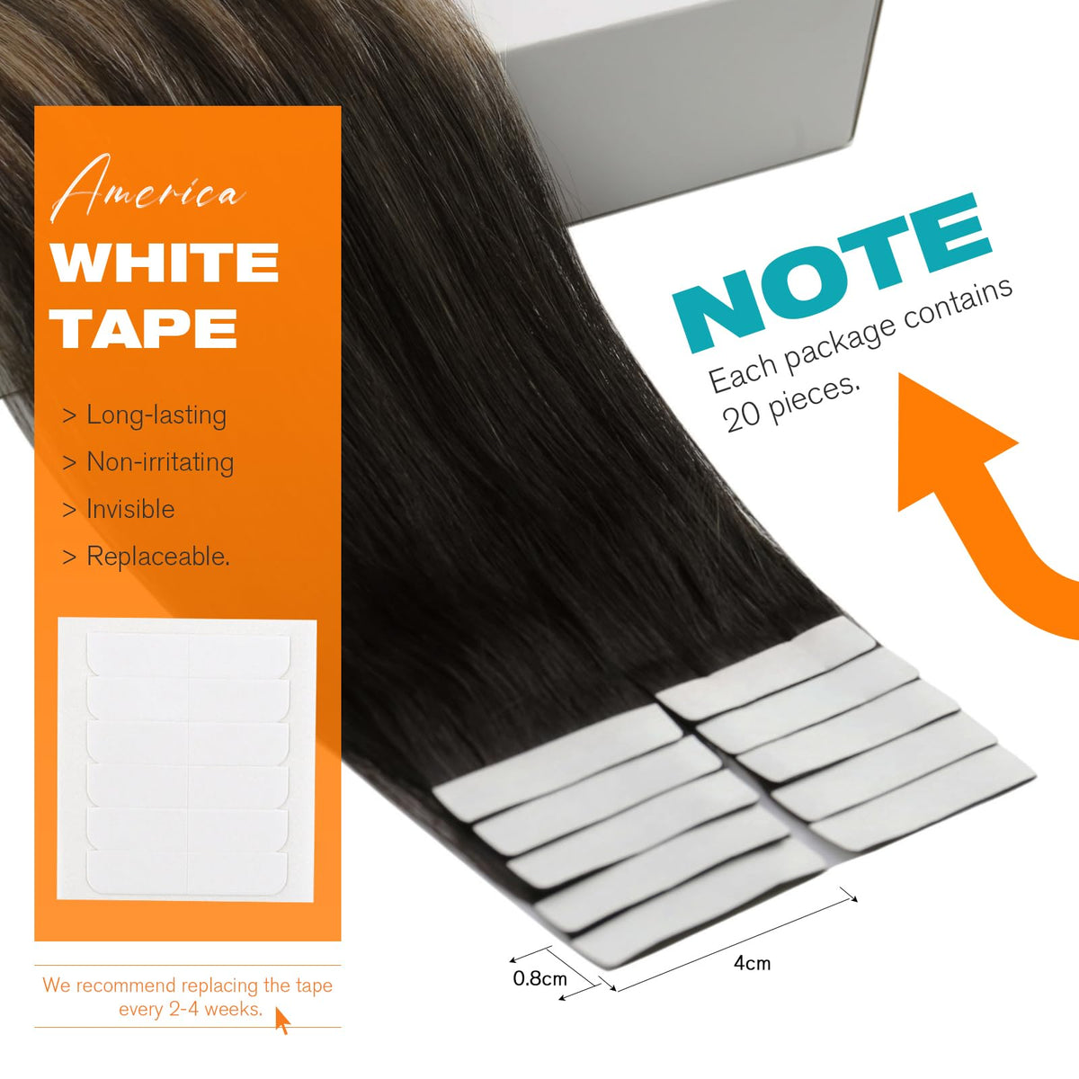Sunny Hair Tape in Extensions displayed with packaging