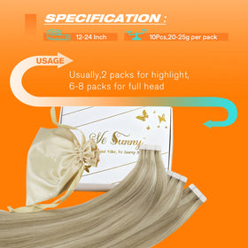 Sunny Hair Tape in Extensions displayed with styling tools
