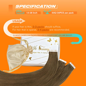 Sunny Hair Tape-in Extensions Light Brown 50g