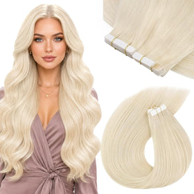 Sunny Hair Tape in Extensions Platinum Blonde front view