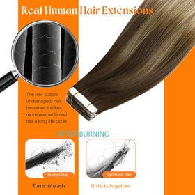 Sunny Hair Tape In Extensions showing colour blend