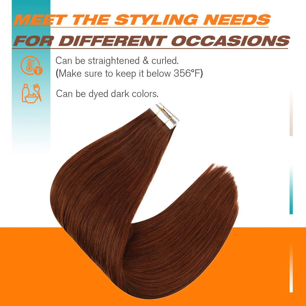 Sunny Hair Tape in Extensions styled in wavy hair