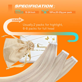 Sunny Hair Tape in Extensions with replacement tapes