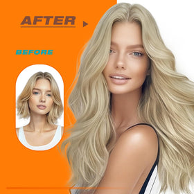Sunny Hair Tape in Extensions with styling tools