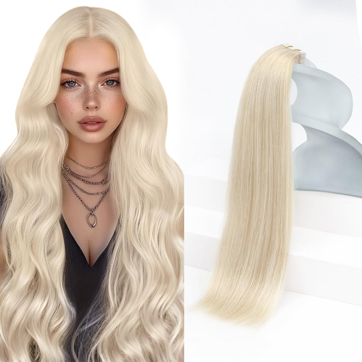 Sunny Hair Tape in Hair Extensions 18 Inch Blonde front view