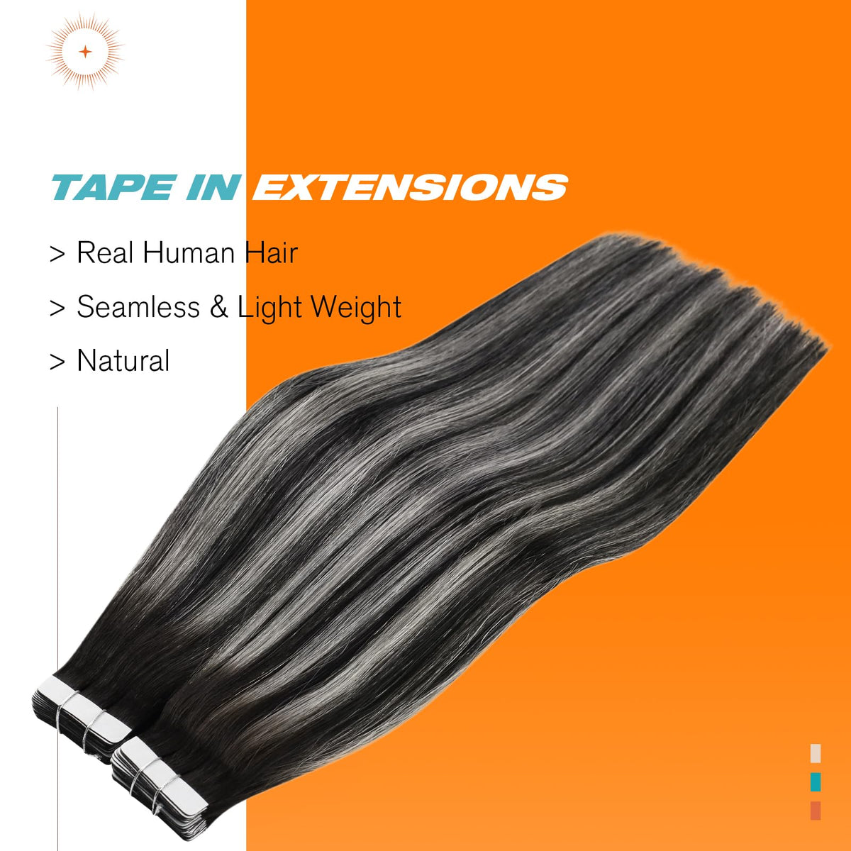 Sunny Hair Tape in Hair Extensions 22 Inch Black packaging