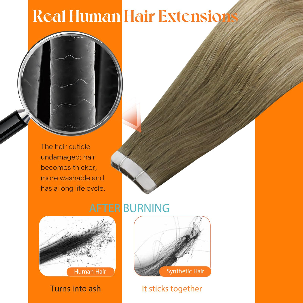 Sunny Hair Tape in Hair Extensions 24 Inch Brown in various hair styles