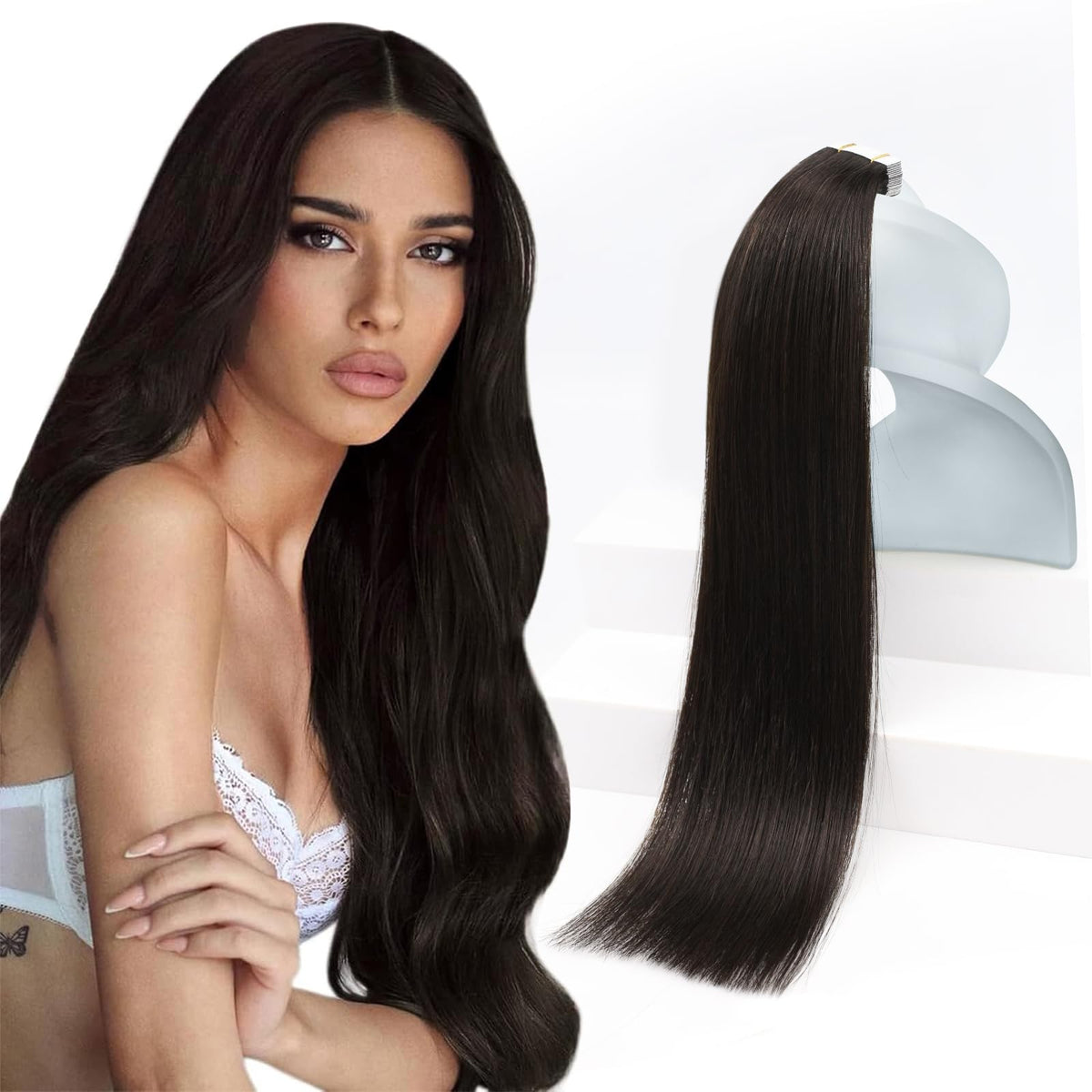 Sunny Hair Tape In Hair Extensions 26 inch brown front view