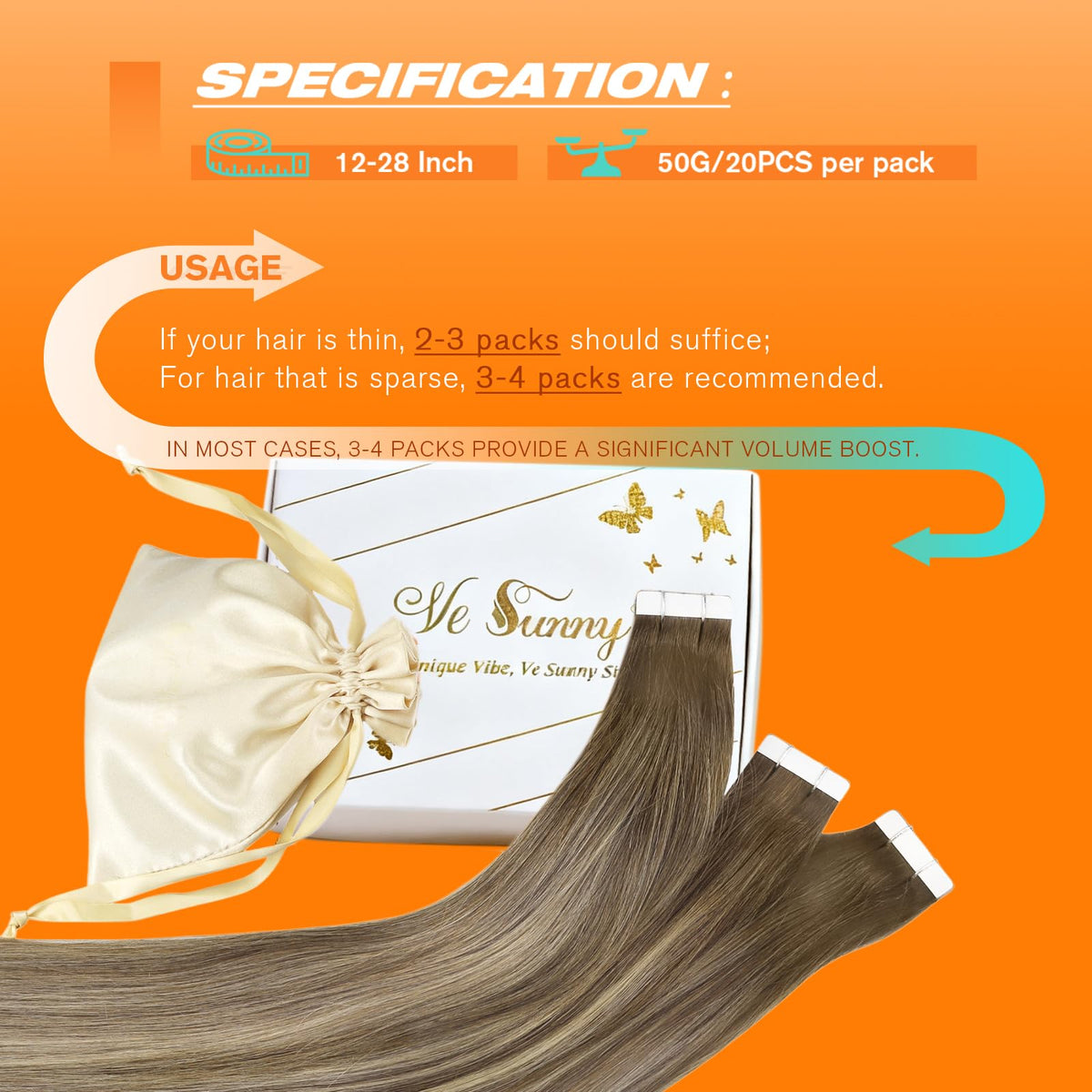 Sunny Hair Tape in Hair Extensions application process