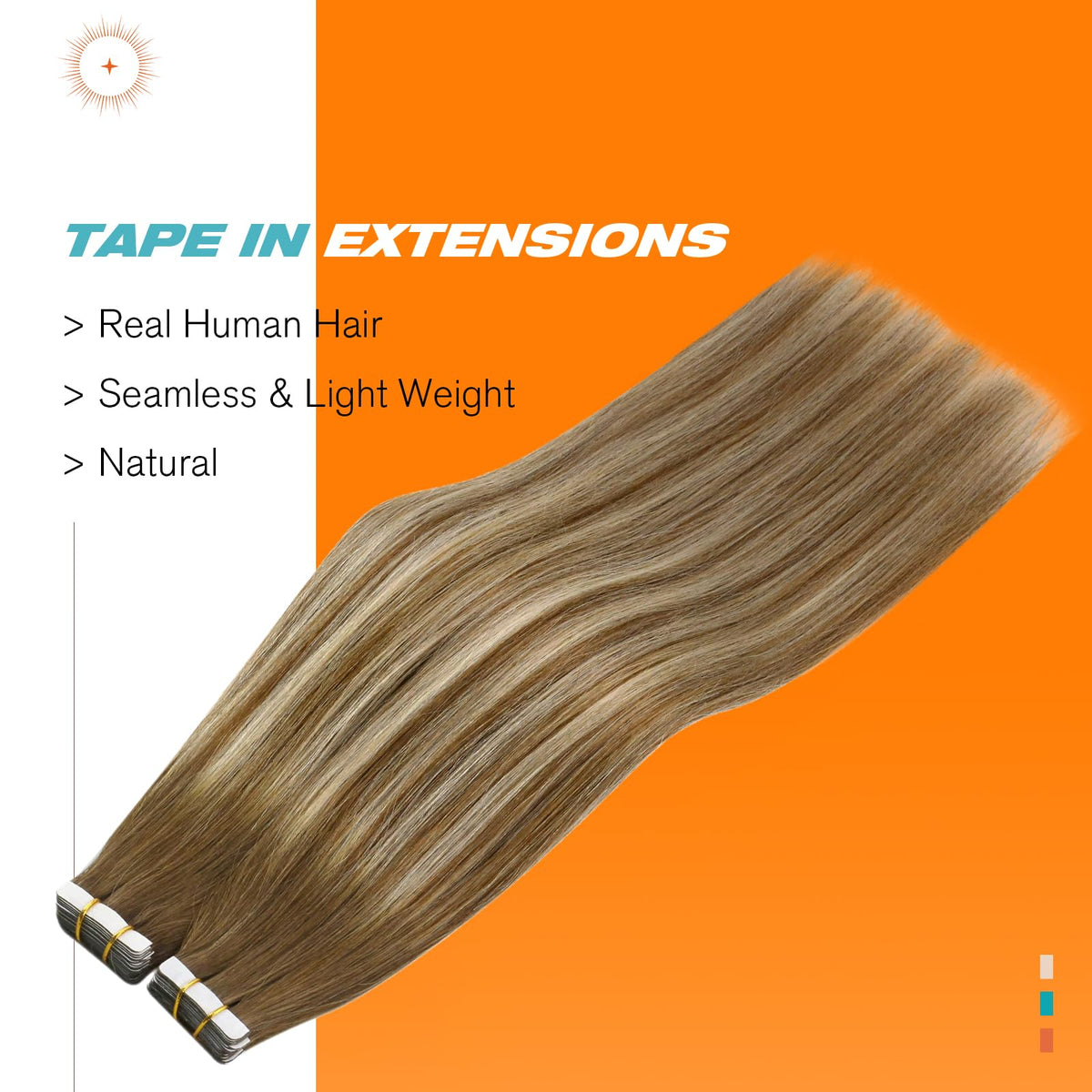 Sunny Hair Tape in Hair Extensions Brown Balayage Blonde packaging