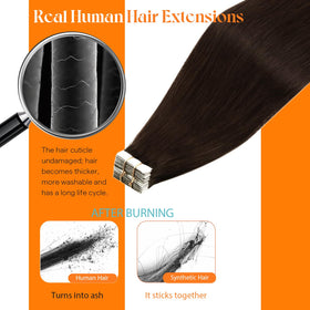 Sunny Hair Tape in Hair Extensions Brunette Darker Brown replacement tape pack