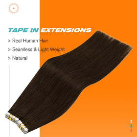 Sunny Hair Tape in Hair Extensions Dark Brown side view