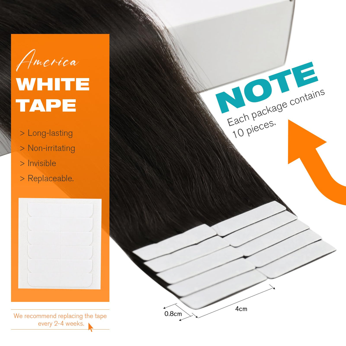 Sunny Hair Tape in Hair Extensions displayed with packaging