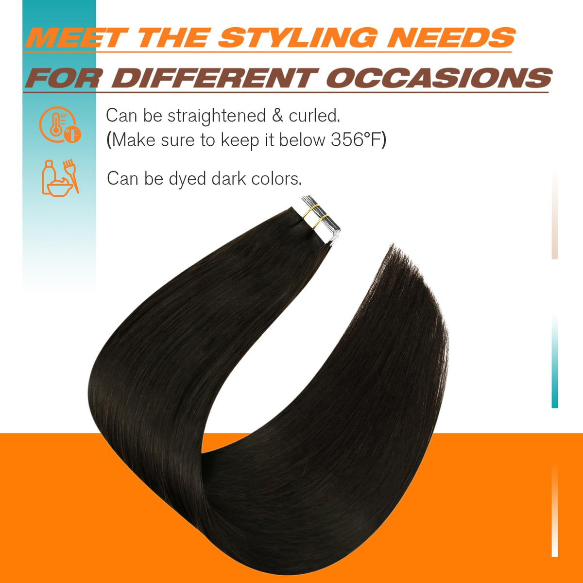 Sunny Hair Tape in Hair Extensions displayed with replacement tapes