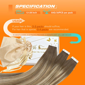 Sunny Hair Tape in Hair Extensions displayed with replacement tapes