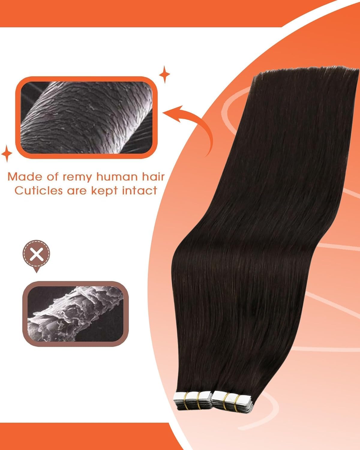 Sunny Hair Tape in Hair Extensions displayed with styling tools