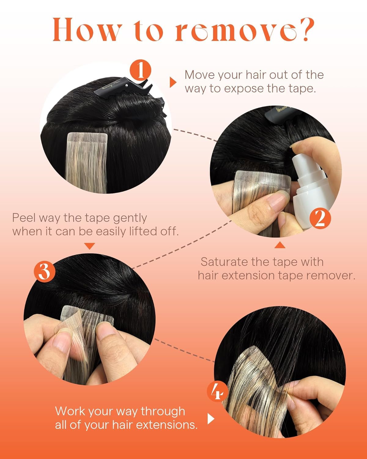 Sunny Hair Tape in Hair Extensions in natural light