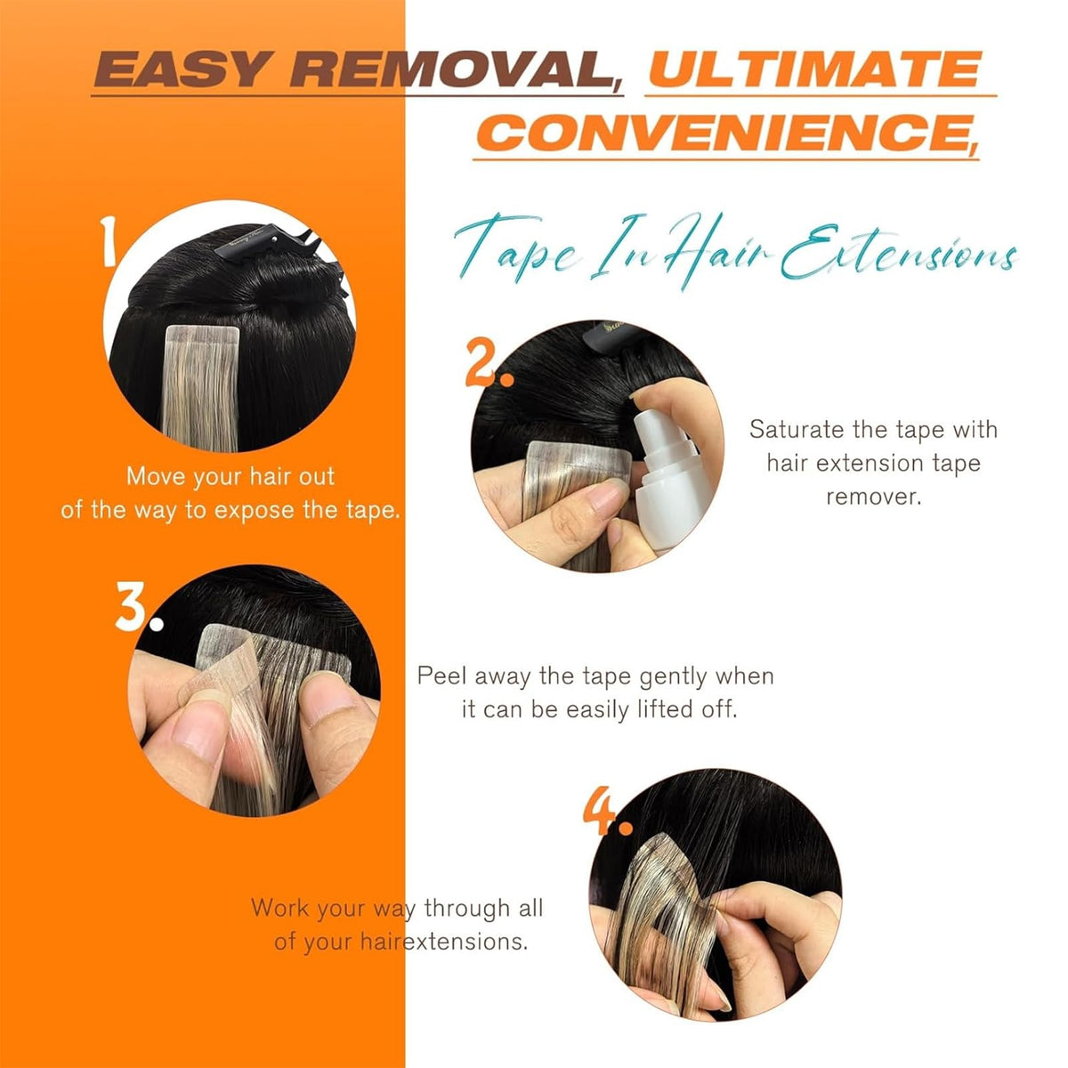 Sunny Hair Tape in Hair Extensions installation process
