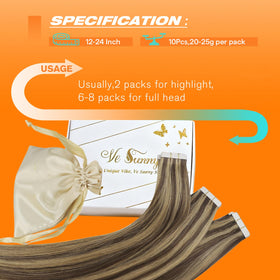 Sunny Hair Tape in Hair Extensions showing texture and colour