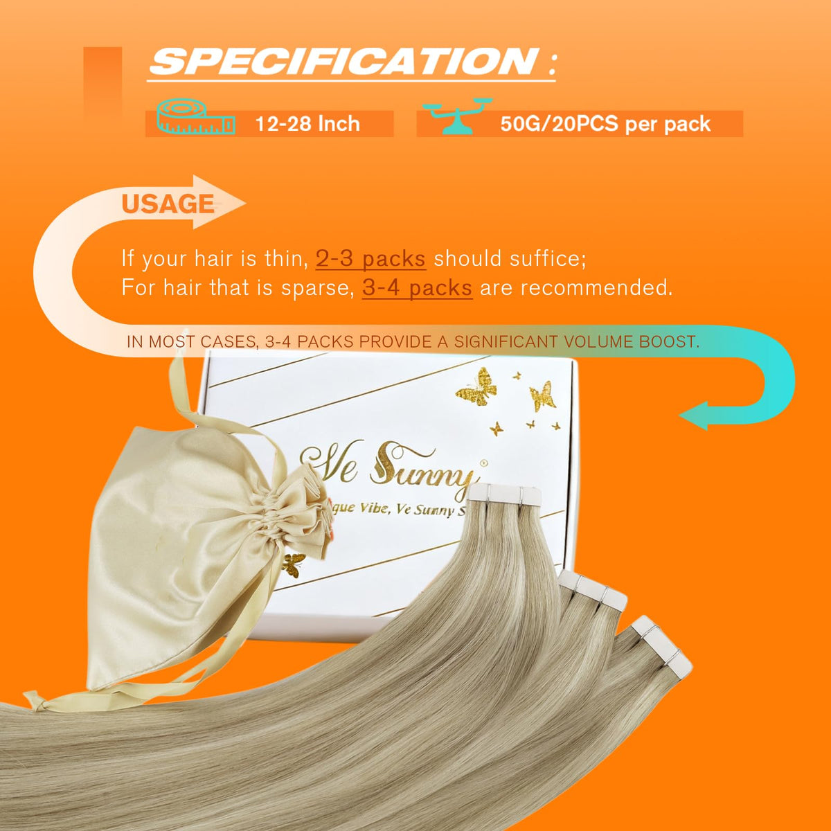 Sunny Hair Tape in Hair Extensions styled with curls