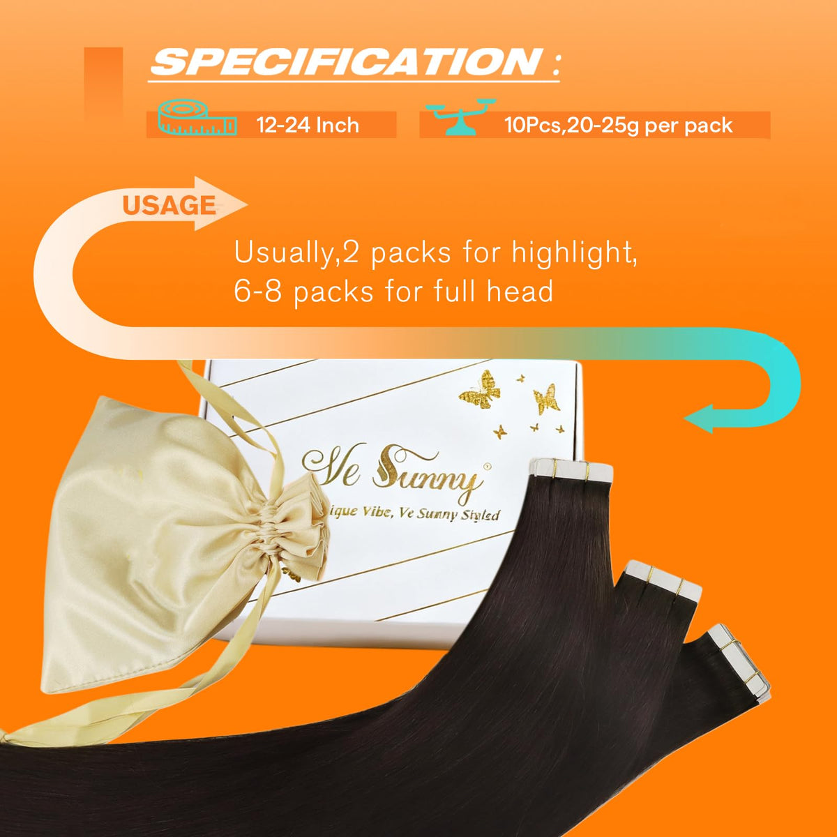 Sunny Hair Tape in Hair Extensions texture close-up