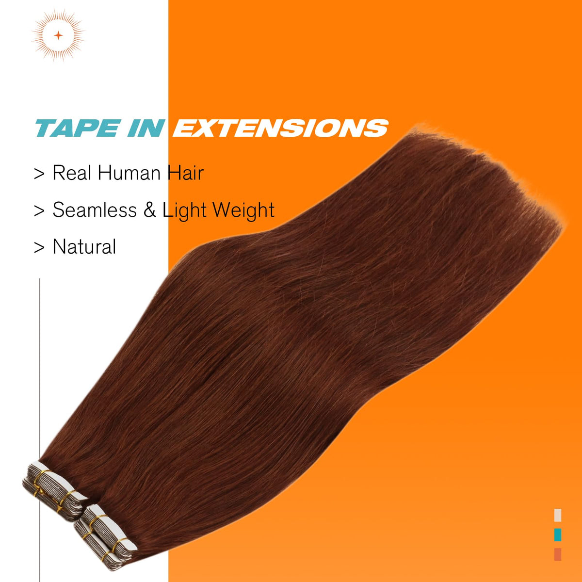 Sunny Hair Tape in Hair Extensions Warm Brown packaging