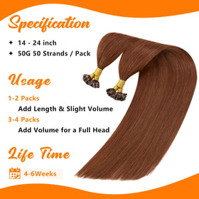 Sunny Hair U Tip extensions displayed in packaging
